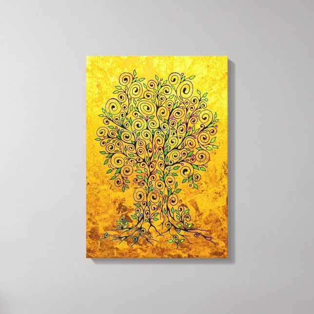 Toile Arbre De Vie - Spirales Fruits Feuille 1 (Recto)
