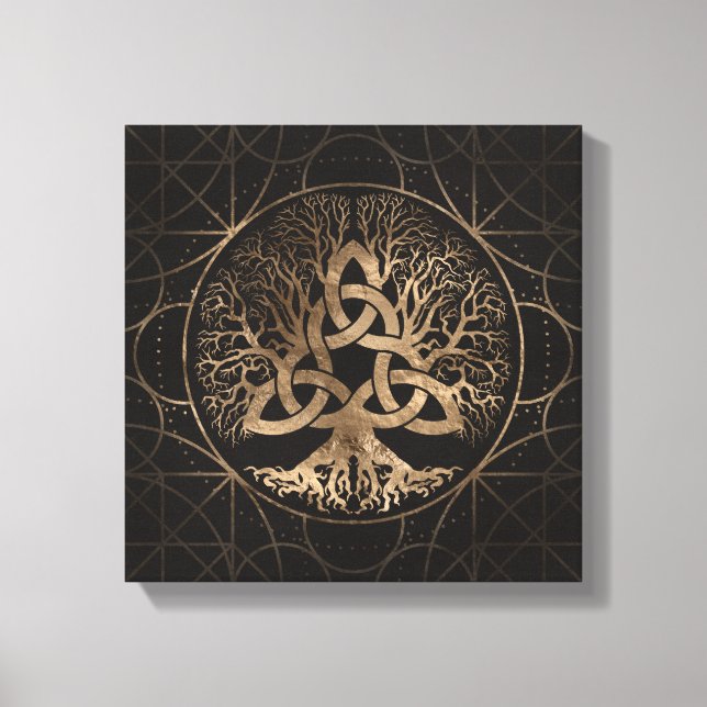 Toile Arbre de vie - Yggdrasil avec Triquetra (Recto)