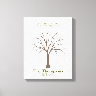 Toile Arbre d'empreintes digitales de la famille