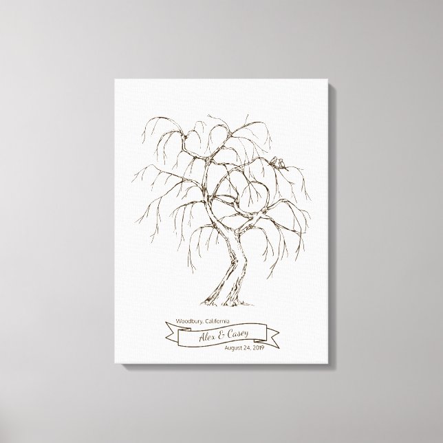 Toile Arbre d'empreintes digitales du saule de pleurs (Recto)