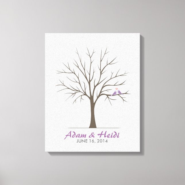 Toile Arbre d'empreintes digitales mariage - Inséparable (Recto)