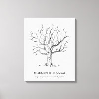 Arbre d'empreintes digitales mariage (noir)