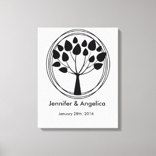 Toile Arbre d'empreintes digitales Russe Mariage