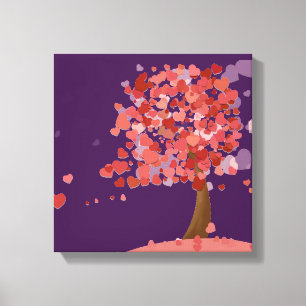 Toile Arbre des Coeurs Coeurs d'art mignons