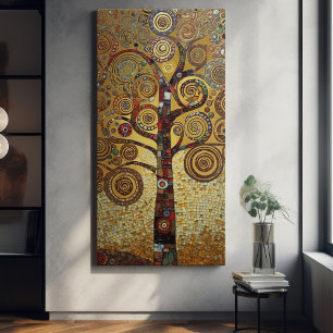 Toile Arbre doré Klimt de vie Art Nouveau Abstrait