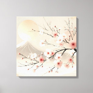 Toile Arbre Fleurissant avec Paysage Naturel Paisible