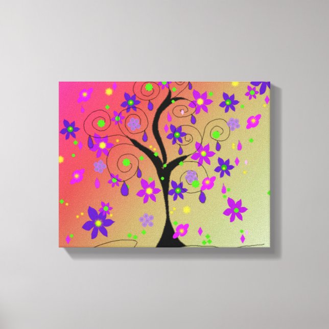 Toile Arbre Floral Fantaisiste (Recto)