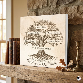 Toile Arbre Généalogique Personnalisé de Plusieurs Génér