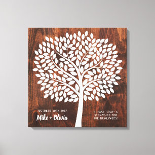 Toile Arbre Mariage livre d'hôtes alternative 190 Feui