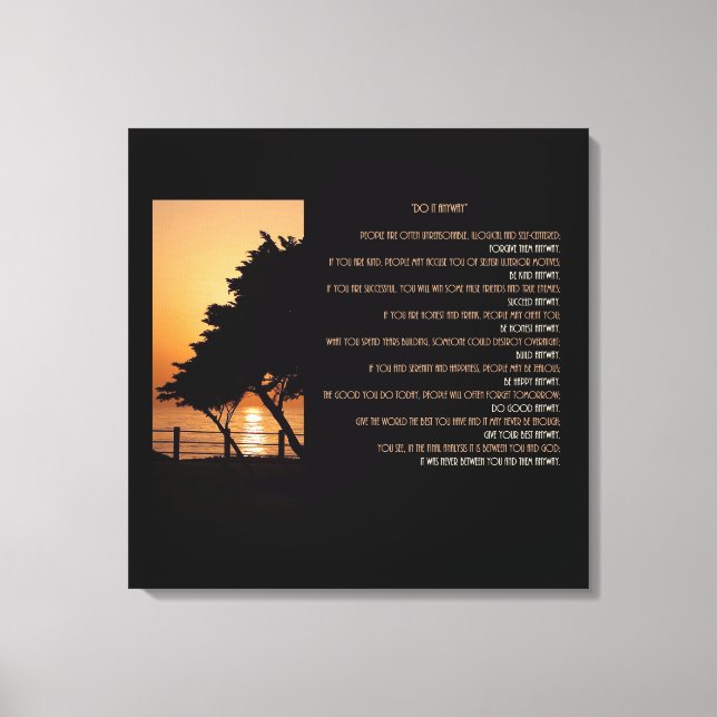 Toile Arbre & Océan Sunset Faites-Le De Toute Façon (Recto)