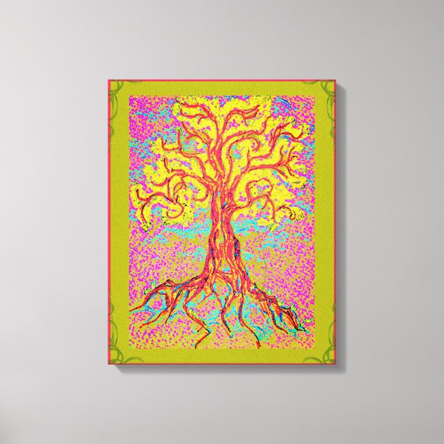 Toile Arbre puissant et coloré (Recto)