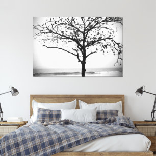 Toile Arbre sur la plage, Santos, Brésil