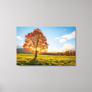 Toile Arbre sur le feu
