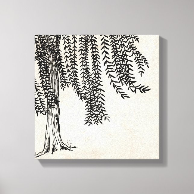 Toile Arbre vintage noir à pleurs (Recto)