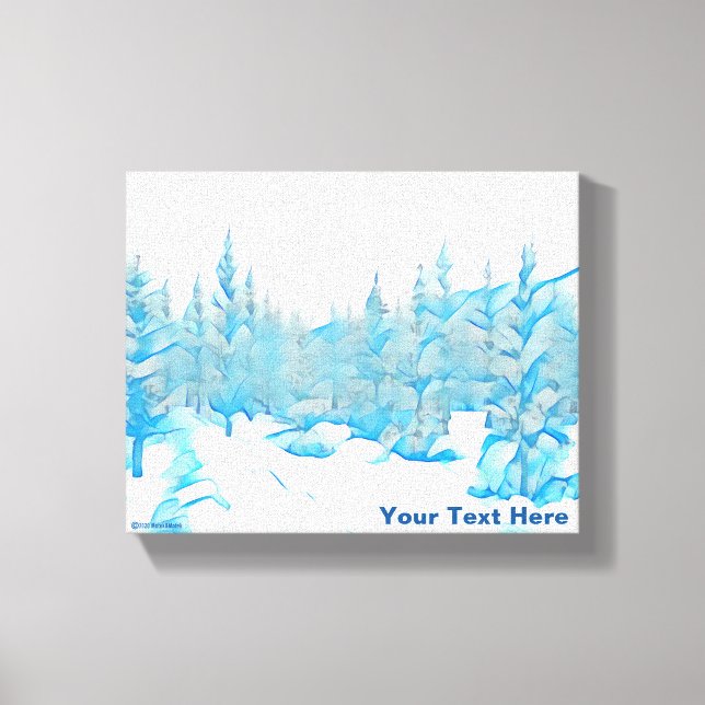 Toile Arbres bleus enneigés (Recto)