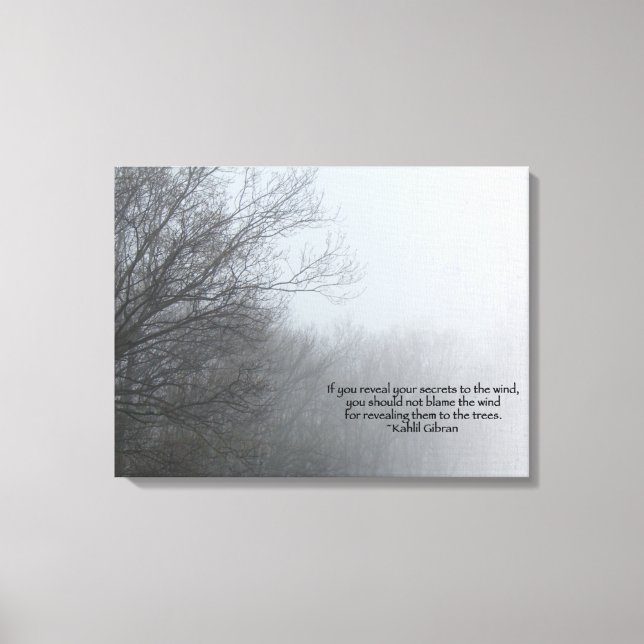 Toile Arbres d'hiver dans le brouillard - Citation de Kh (Recto)