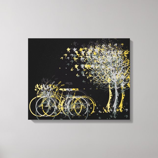 Toile Arbres Feuille Jaunes d'hiver (Recto)