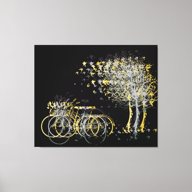 Toile Arbres Feuille Jaunes d'hiver (Recto)