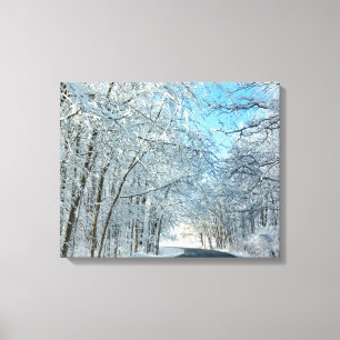 Toile Arbres neige d'hiver