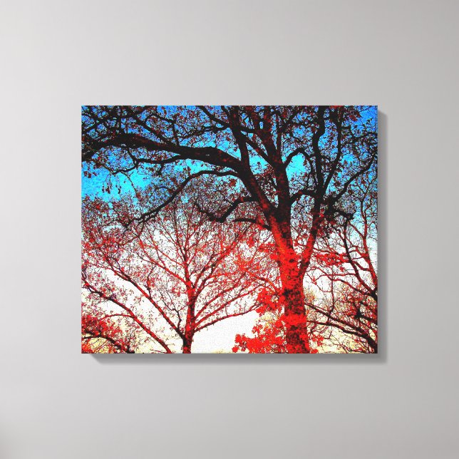 Toile Arbres noirs et blancs en photo d'hiver (Recto)