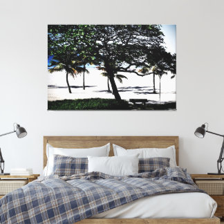 Toile Arbres sur la plage, Santos, Brésil