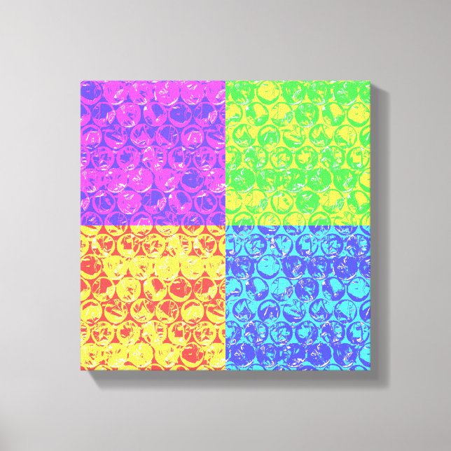 Toile Arc en ciel bulle envelopper pop art (Recto)