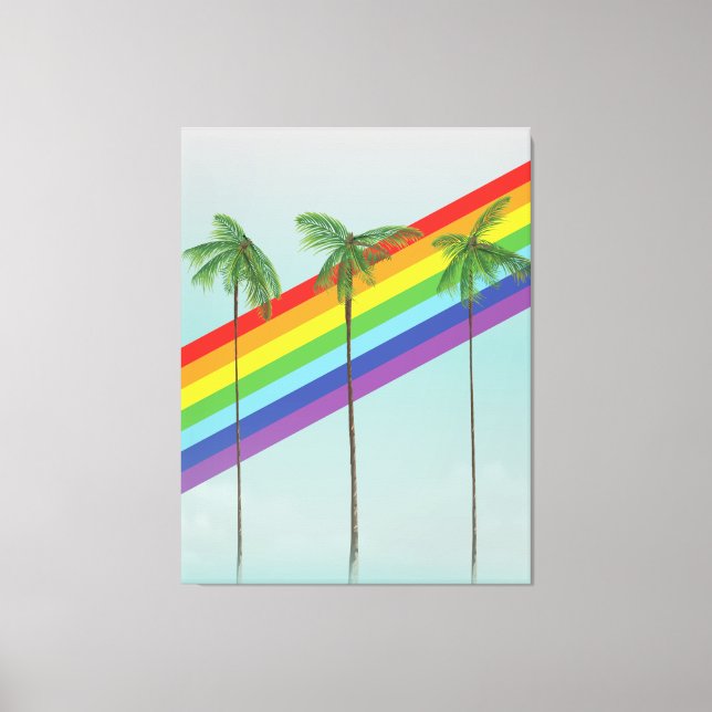 Toile Arc en ciel et Palmes (Recto)