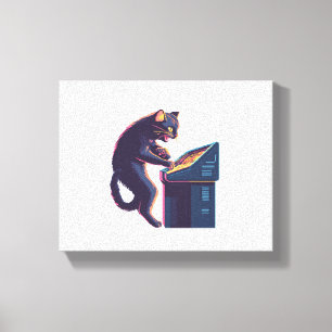 Toile Arcade Meowster - Nostalgale Gamer Cat