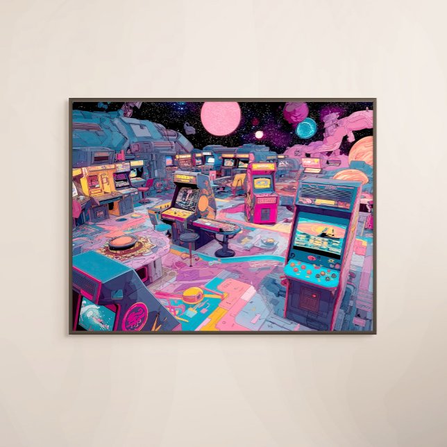 Toile Arcade Rétro Futuriste dans l'Espace (Créateur téléchargé)