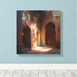Toile Arche Sunlit - Portes antiques intemporelles Impri