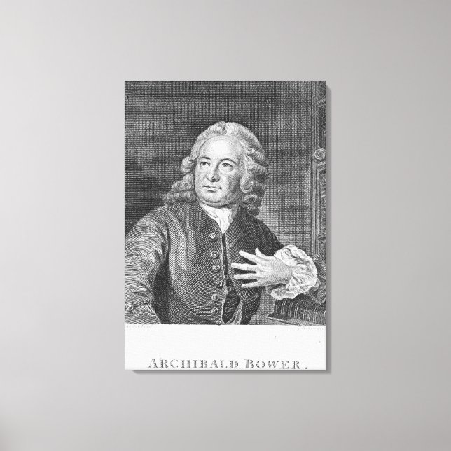 Toile Archibald Bower, gravée par J. Hollonray (Recto)