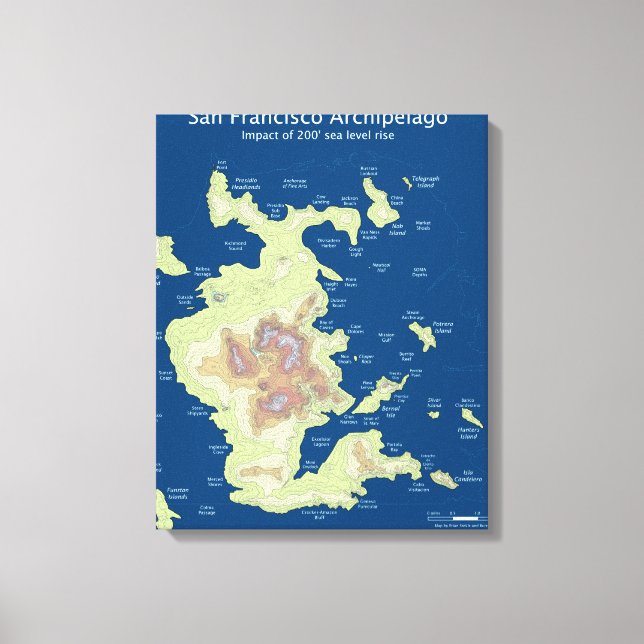 Toile Archipel de San Francisco, 200' de niveau de la me (Recto)
