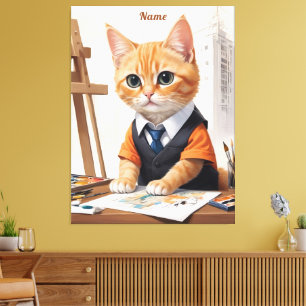 Toile Architecte sophistiqué Chat Ginger Kitten Art