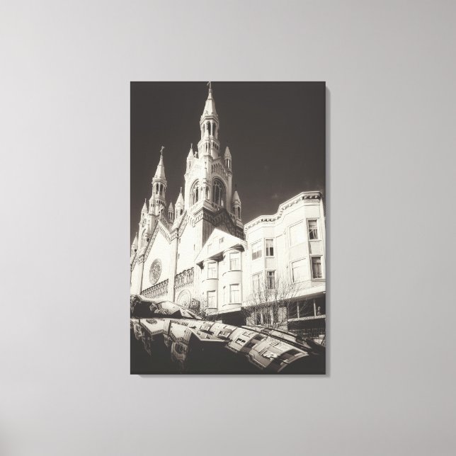 Toile Architecture d'église en noir et blanc (Recto)