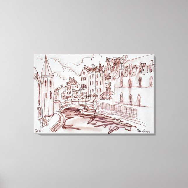Toile Architecture flamande | Gand, Belgique (Recto)