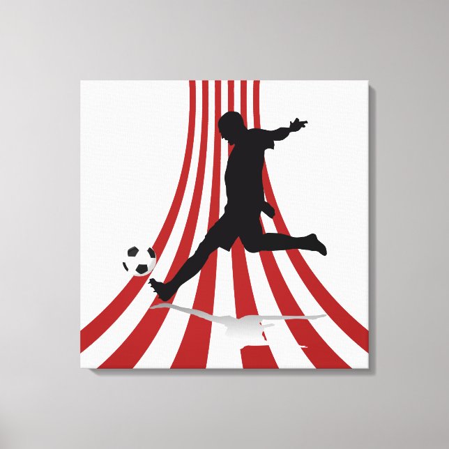 Toile Arcs rouges et blancs Conception du joueur de foot (Recto)
