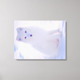 Toile Arctic Winter White Fox Vibrant Couleur Conception