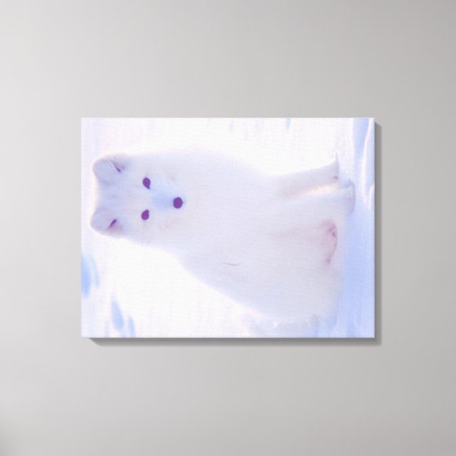 Toile Arctic Winter White Fox Vibrant Couleur Conception (Recto)