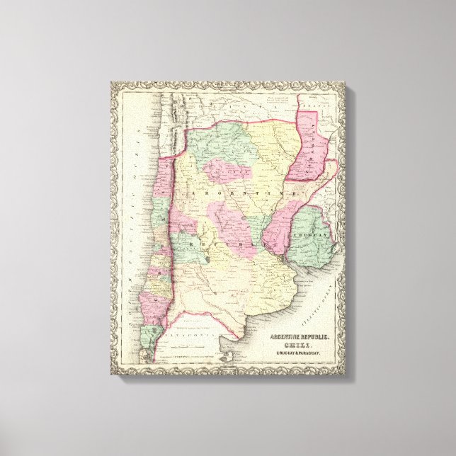 Toile Argentine, Chili, Uruguay et Paraguay (Recto)