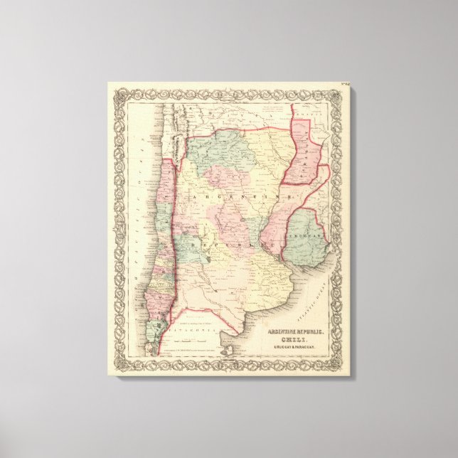 Toile Argentine, Chili, Uruguay et Paraguay (Recto)