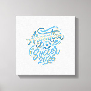 Toile Argentine Football 2026 Football Gras Pays Typogra