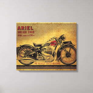 Toile Ariel Carré Quatre motocyclettes vintages