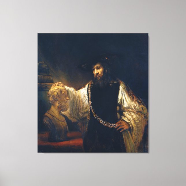 Toile Aristote avec un buste d'Homère par Rembrandt (165 (Recto)