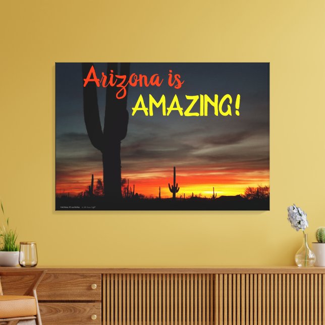 Toile "Arizona is Amazing !" Cactus Sunset Sonoran (Insitu(Salon))
