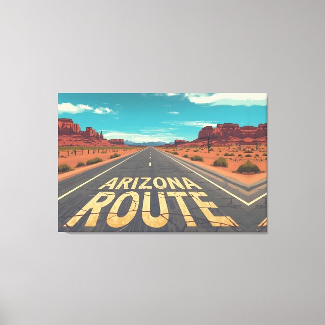 Toile Arizona Route Desert Road Graphic Art (Recto)