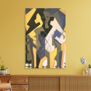 Toile Arlequin à une table de Juan Gris, Cubisme Vintage