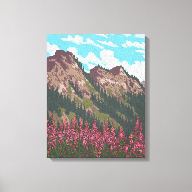 Toile Armes à feu et montagnes - Valdez, Alaska (Recto)