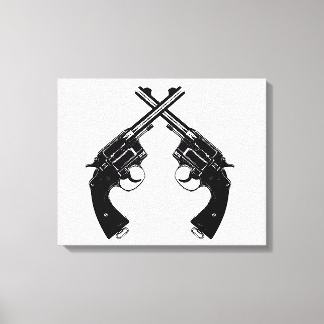 Toile Armes à feu Vintages en noir (Recto)