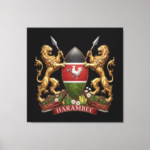 Toile Armoiries du Kenya symbole emblème drapeau du pays