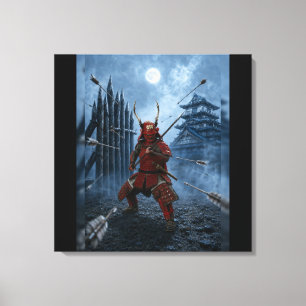 Toile Armure de samouraï Sanada Yukimura Lune bleue 24x2